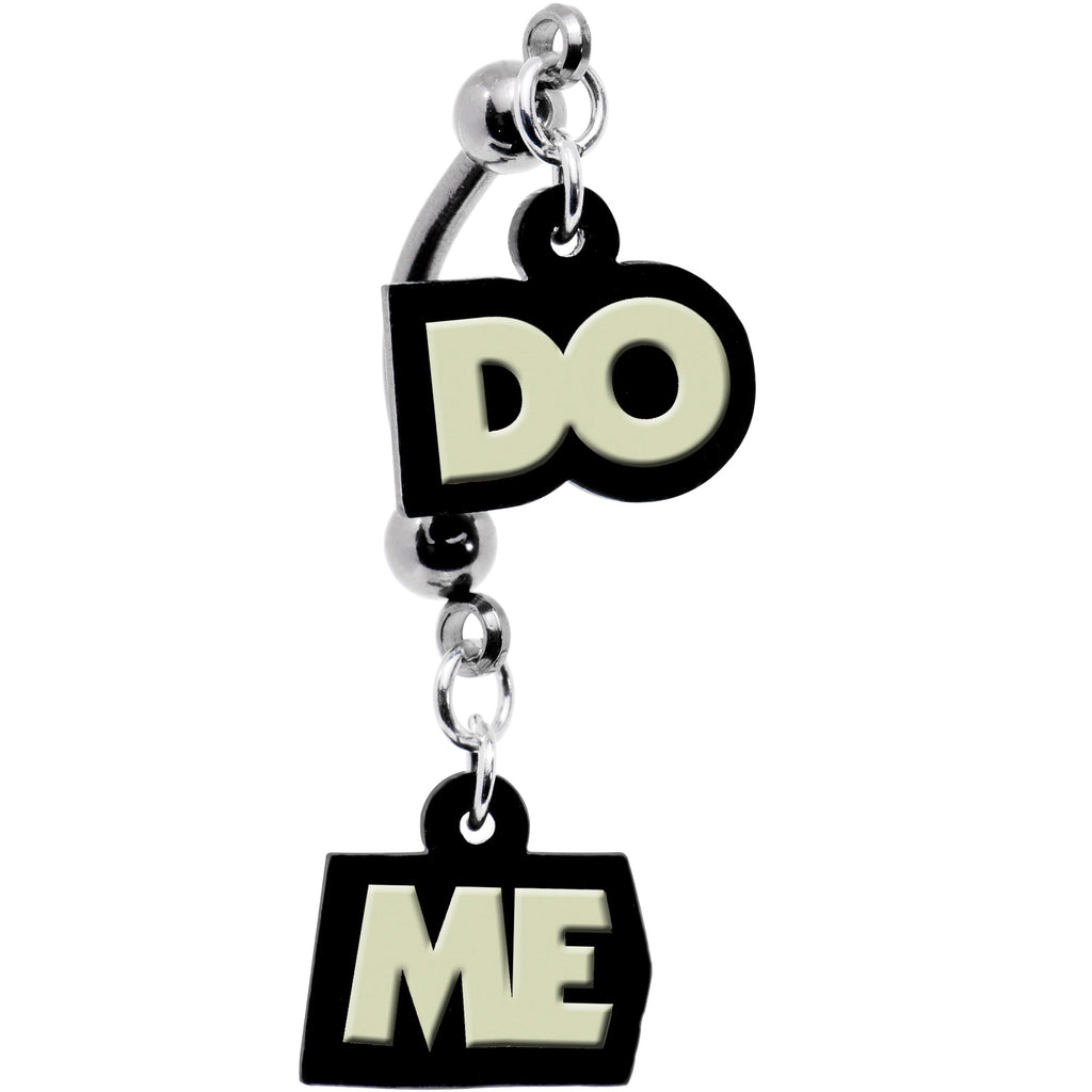 BodyCandy Do Me Glow in the Dark Dangle Double Mount Belly Ring — detail close-up