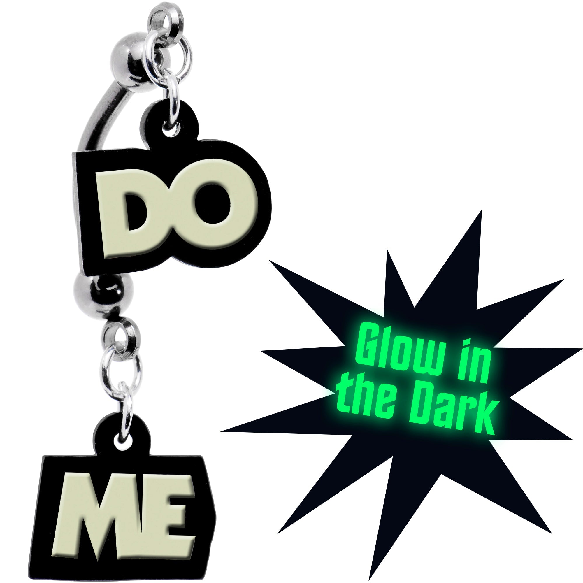 BodyCandy Do Me Glow in the Dark Dangle Double Mount Belly Ring — main product shot