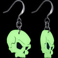 BodyCandy Creepy Skull Glow in the Dark Halloween Fishhook Dangle Earrings — main product shot