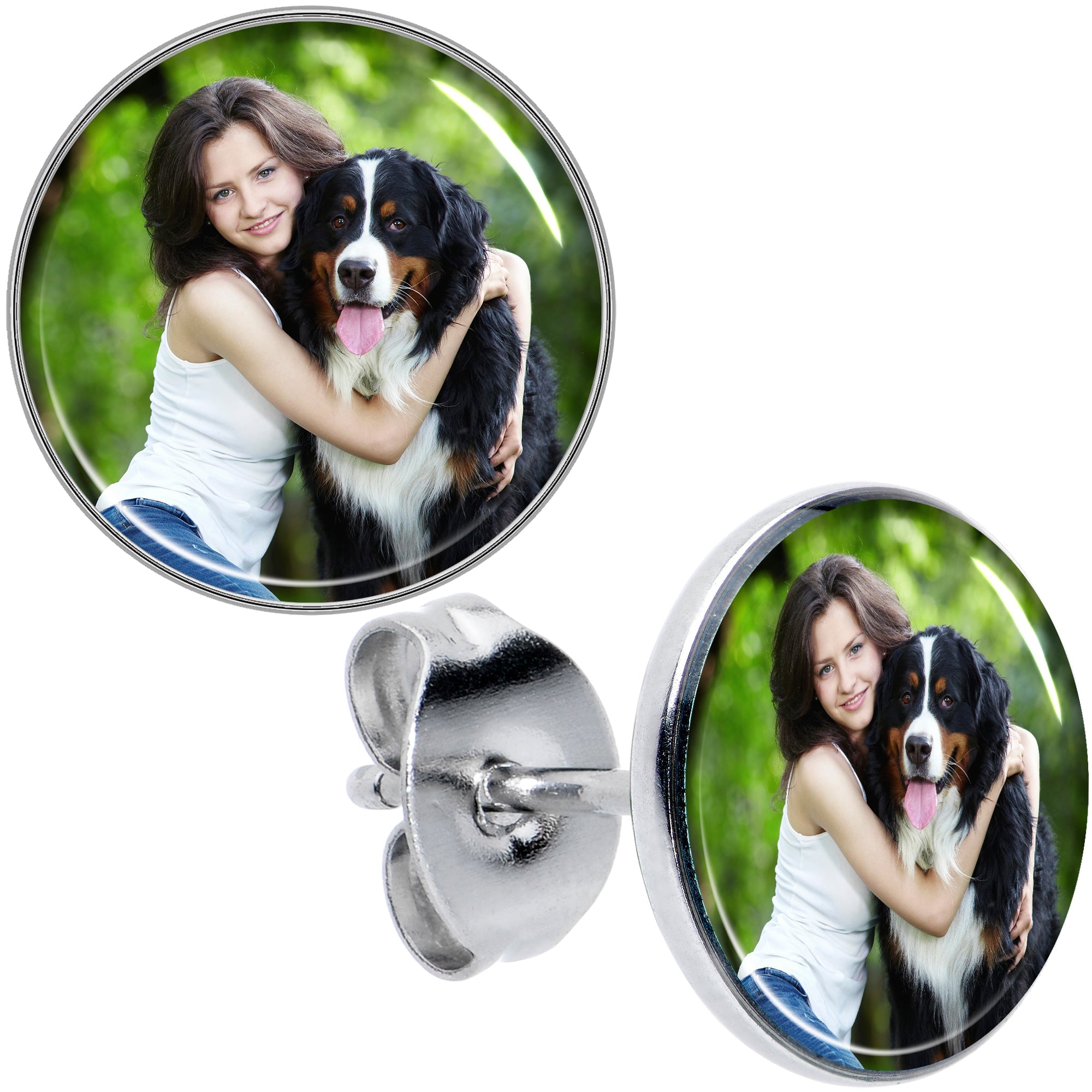 BodyCandy Custom Full Color Photo Stud Earrings — main product shot