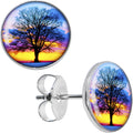 BodyCandy Sunset Tree Stud Earrings — main product shot