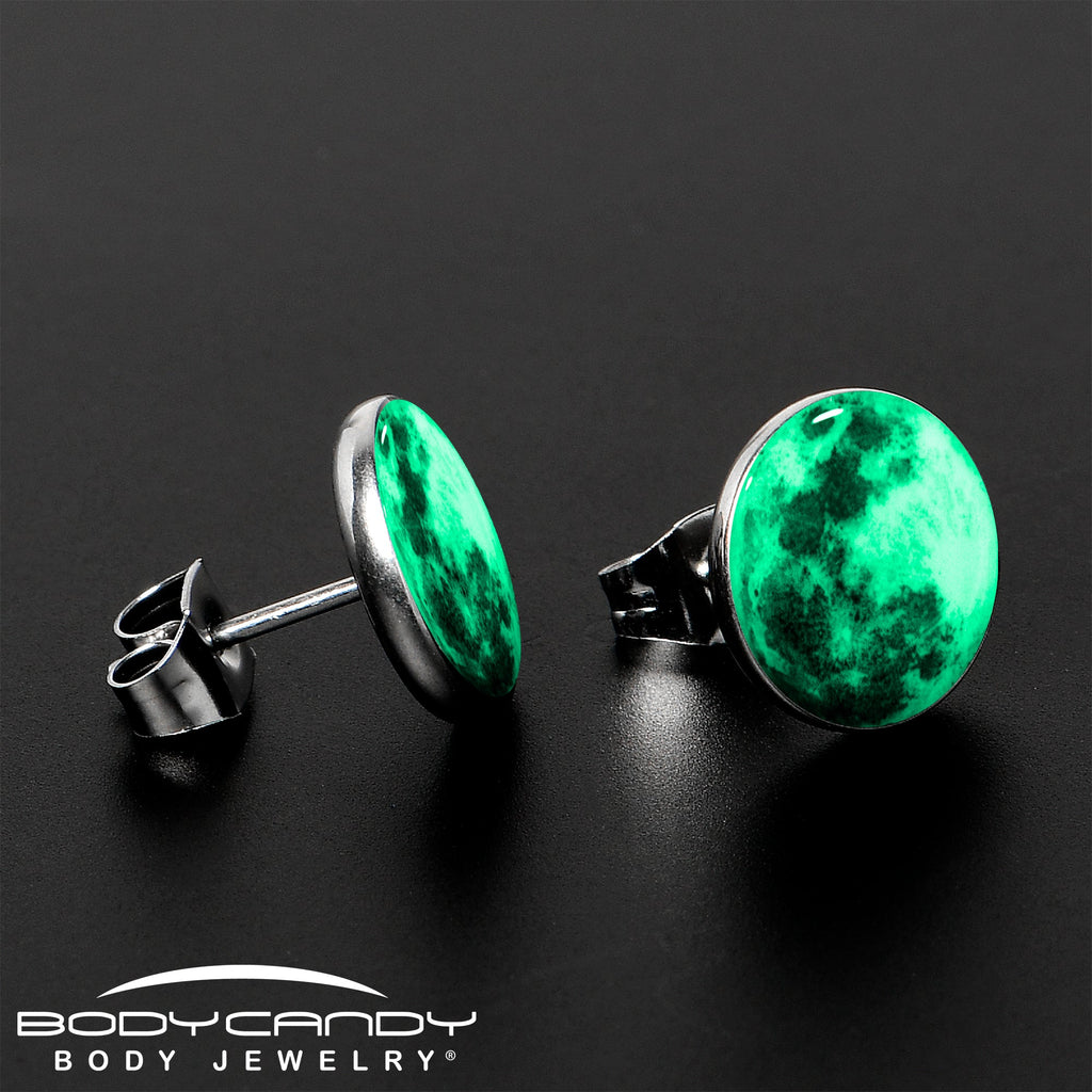 BodyCandy Moon Glow in the Dark Stud Earrings — alternative angle