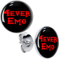 BodyCandy Black Red 4 Ever Emo Stud Earrings by Onyx O — main product shot