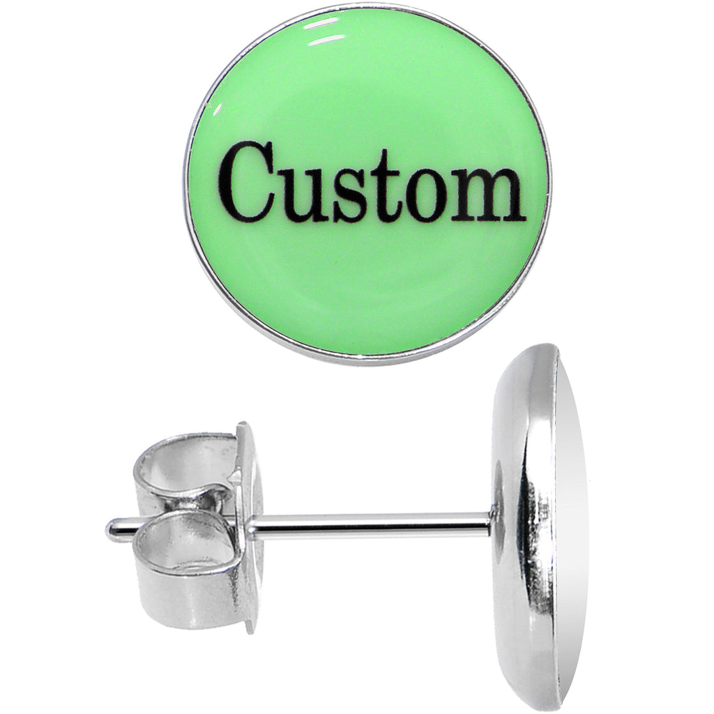 BodyCandy Custom Personalized Glow in the Dark Stud Earrings — color detail