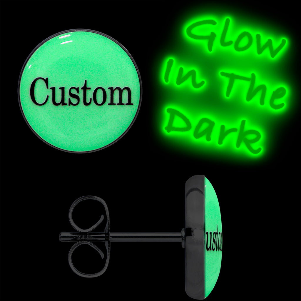 BodyCandy Custom Personalized Glow in the Dark Stud Earrings — lifestyle context