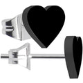 BodyCandy Black Acrylic Heart Stud Earrings — main product shot