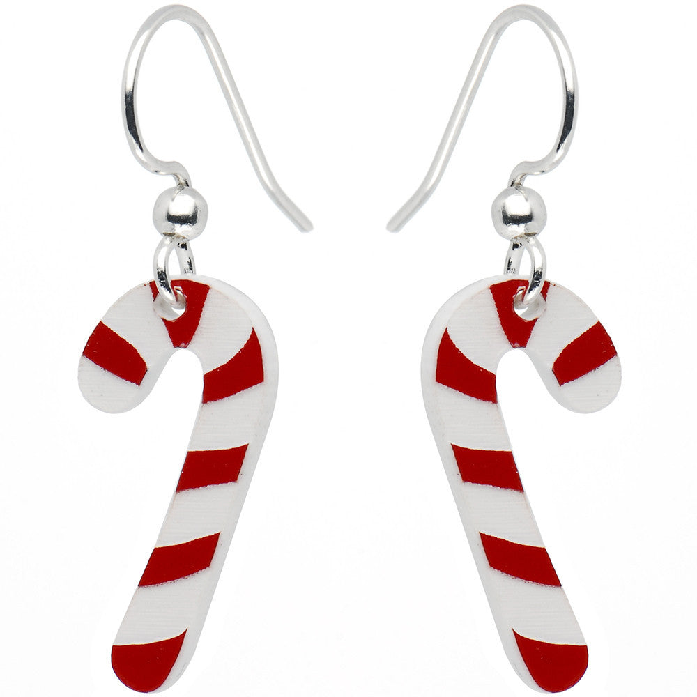 BodyCandy Holiday Candy Cane Dangle Earrings — main product shot