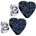 BodyCandy Glitter Heart Stud Earrings - Hypoallergenic — main product shot