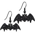 BodyCandy Glittery Black Bat Dangle Earrings — main product shot