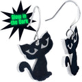 BodyCandy Black Cat Glow in the Dark Fishhook Dangle Earrings — main product shot