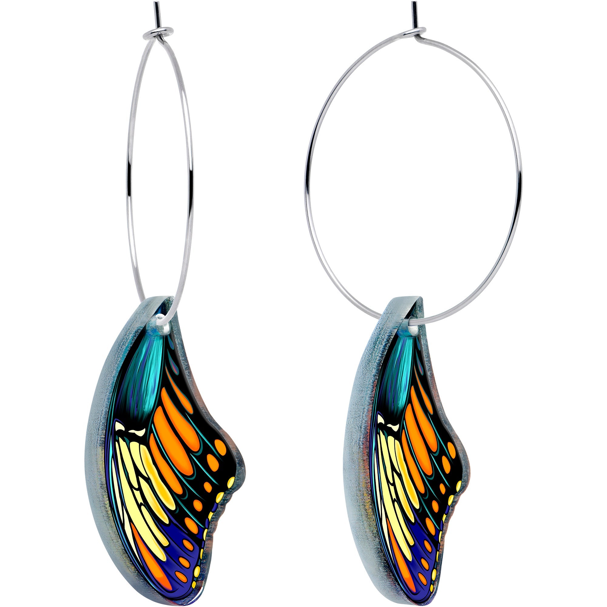 BodyCandy Butterfly Wing Hoop Earrings by Onyx O — main product shot