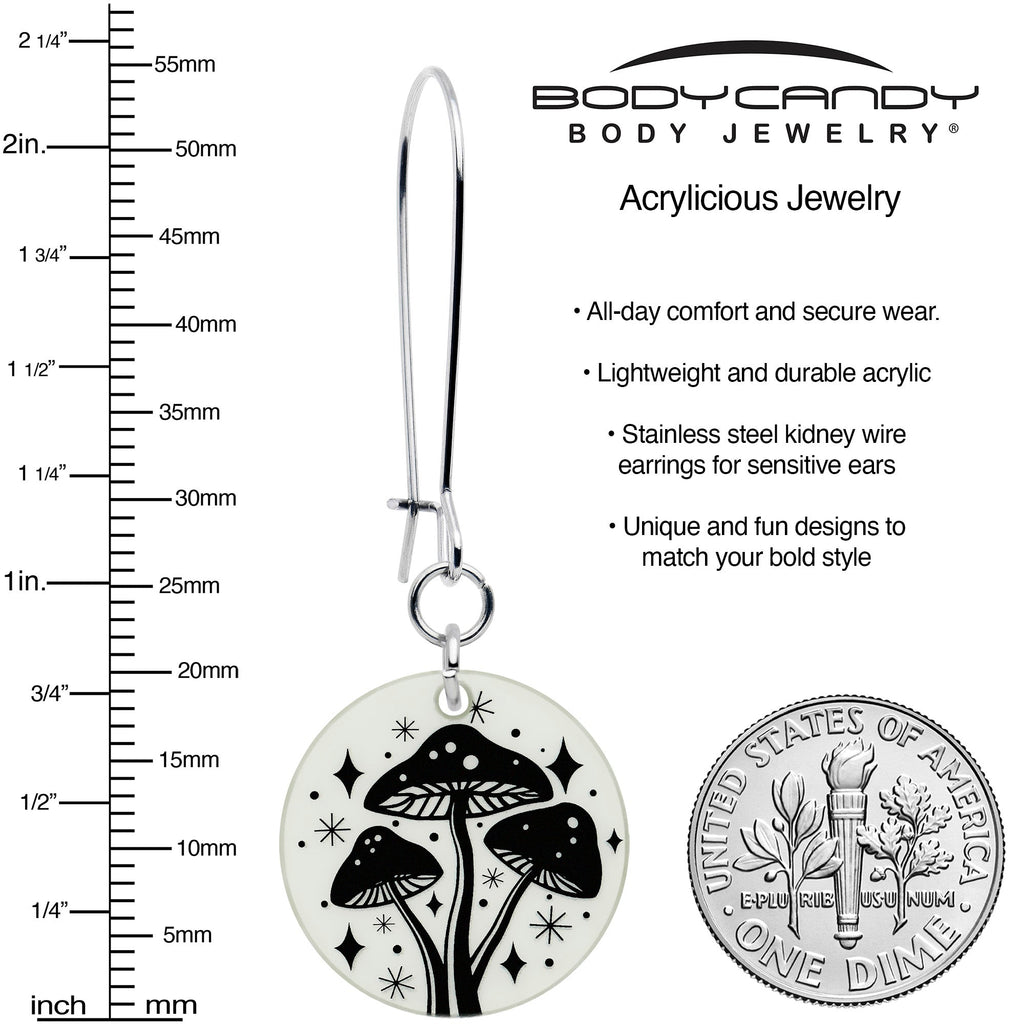 BodyCandy Glow in the Dark Mystic Mushroom Dangle Earrings by Onyx O — lifestyle context