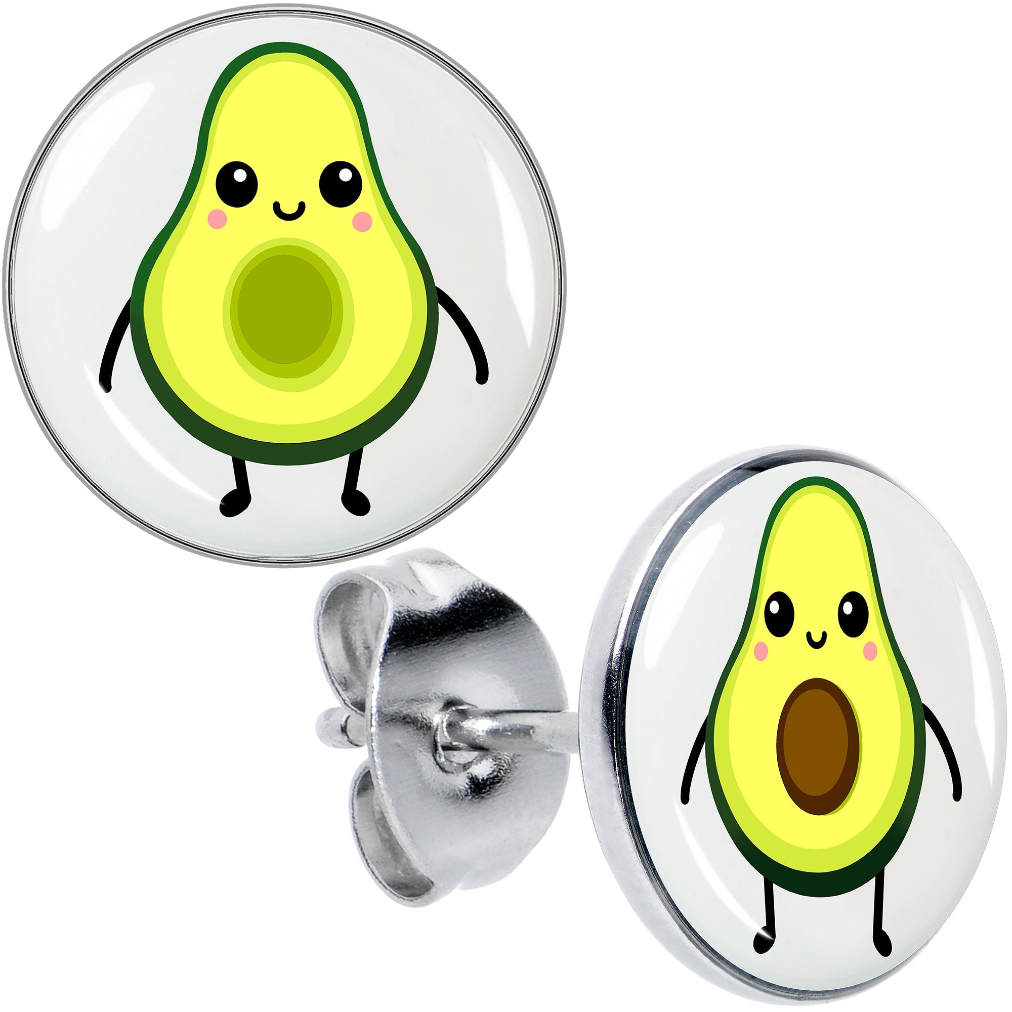 BodyCandy Avocado Oh Both Sides Stud Earrings by Onyx O — main product shot