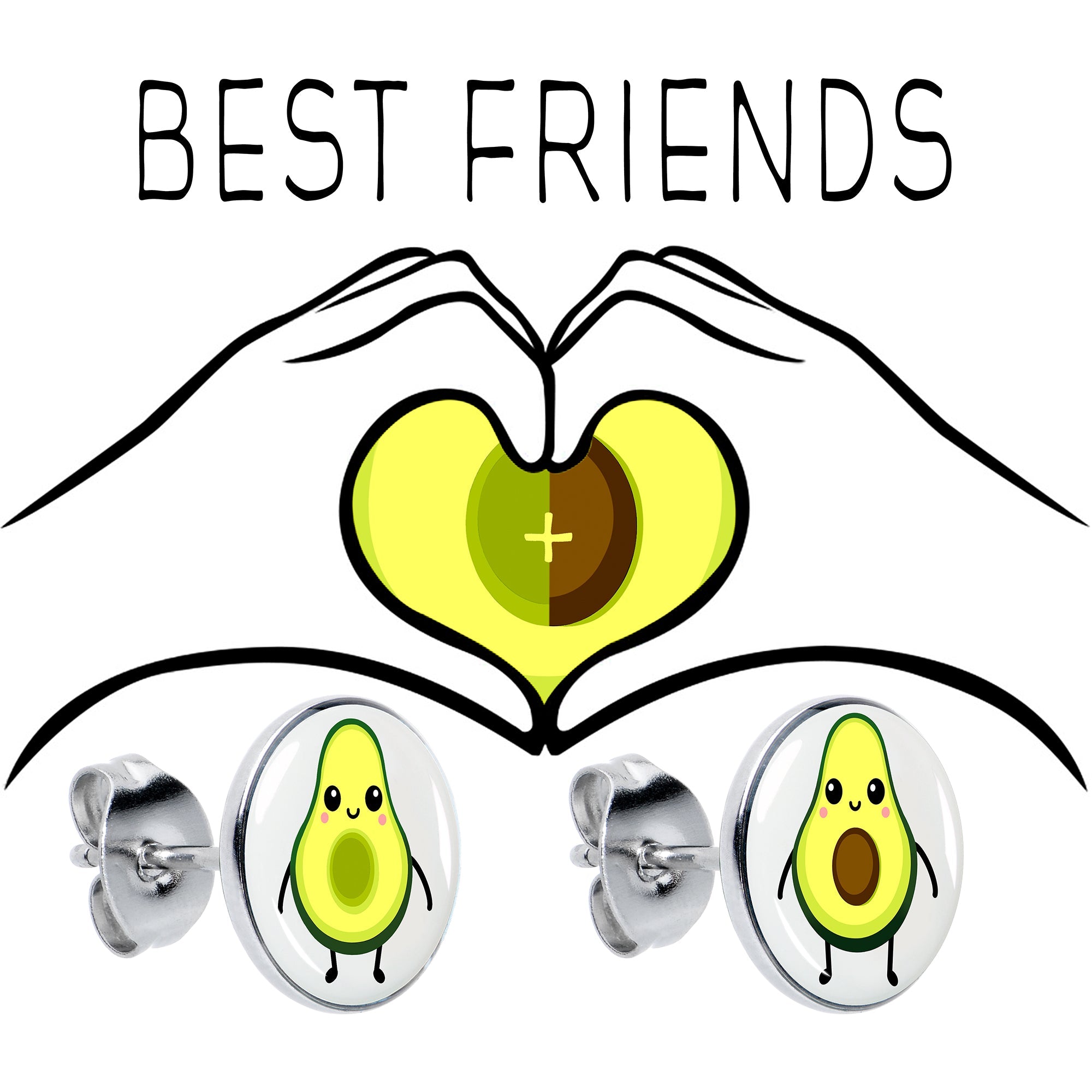 BodyCandy Avocado Oh Both Sides Stud Earrings by Onyx O — back view