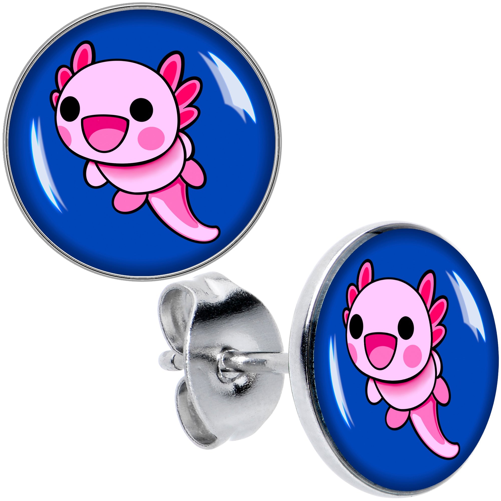 BodyCandy Adorable Axolotl Stud Earrings by Onyx O — main product shot