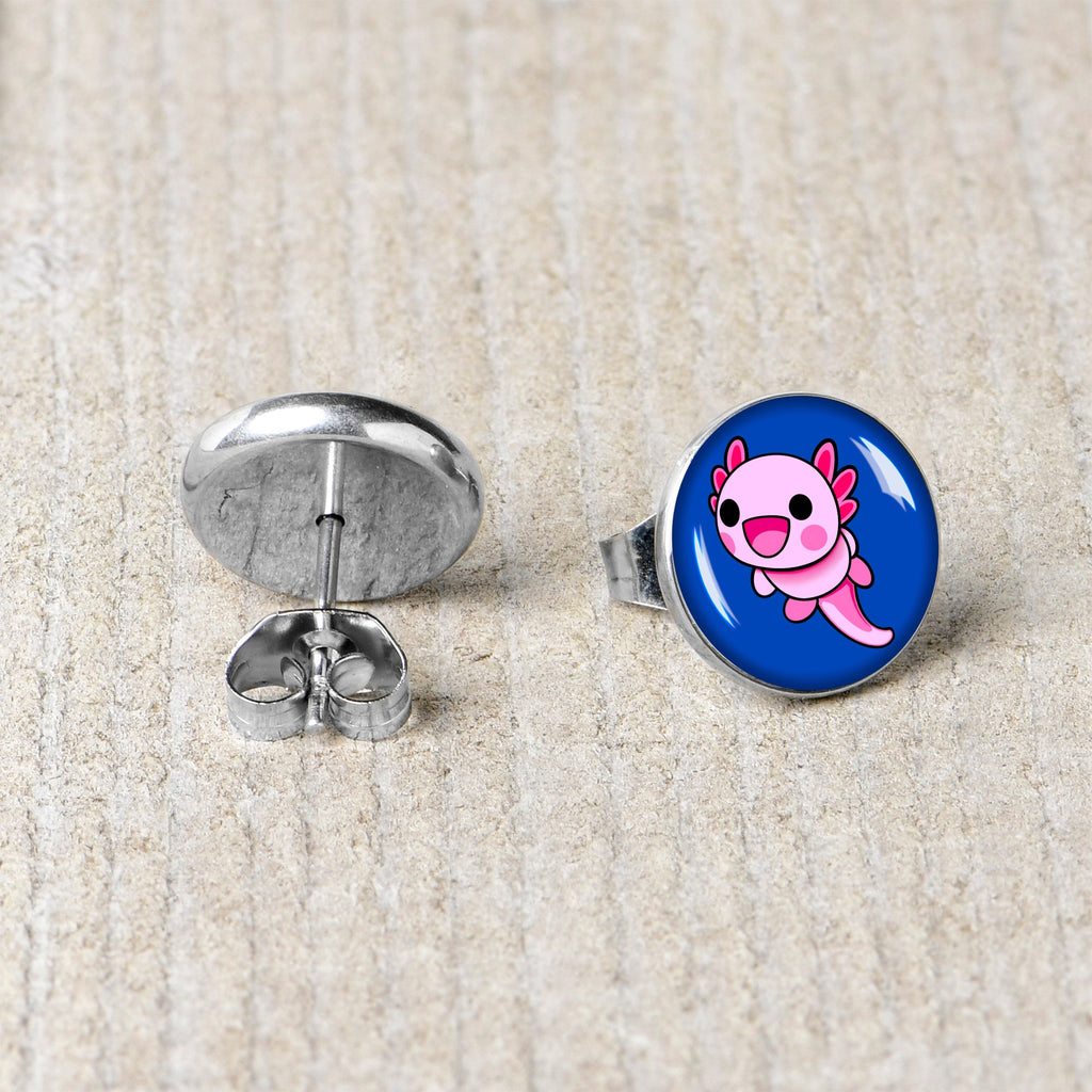 BodyCandy Adorable Axolotl Stud Earrings by Onyx O — back view