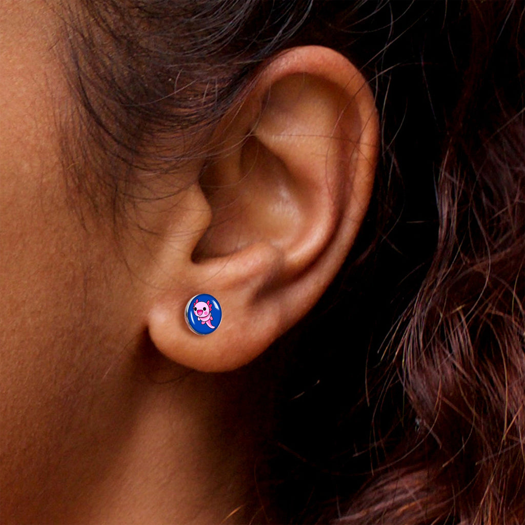 BodyCandy Adorable Axolotl Stud Earrings by Onyx O — size reference