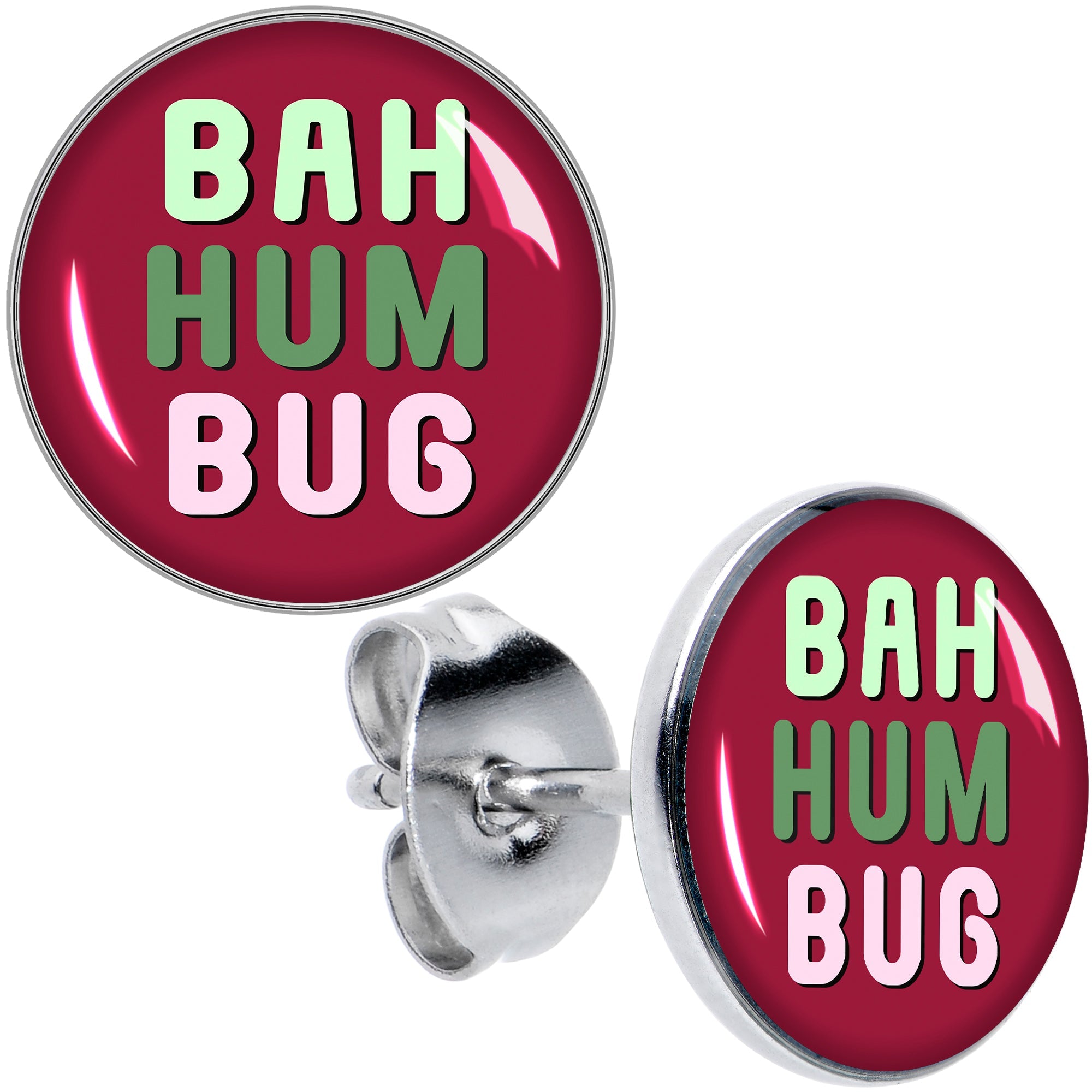 BodyCandy Bah Humbug Holiday Grouch Stud Earrings by Onyx O — main product shot