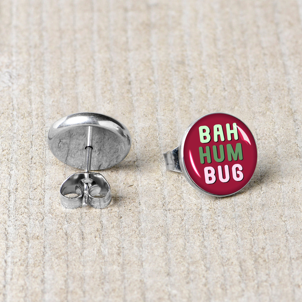 BodyCandy Bah Humbug Holiday Grouch Stud Earrings by Onyx O — back view