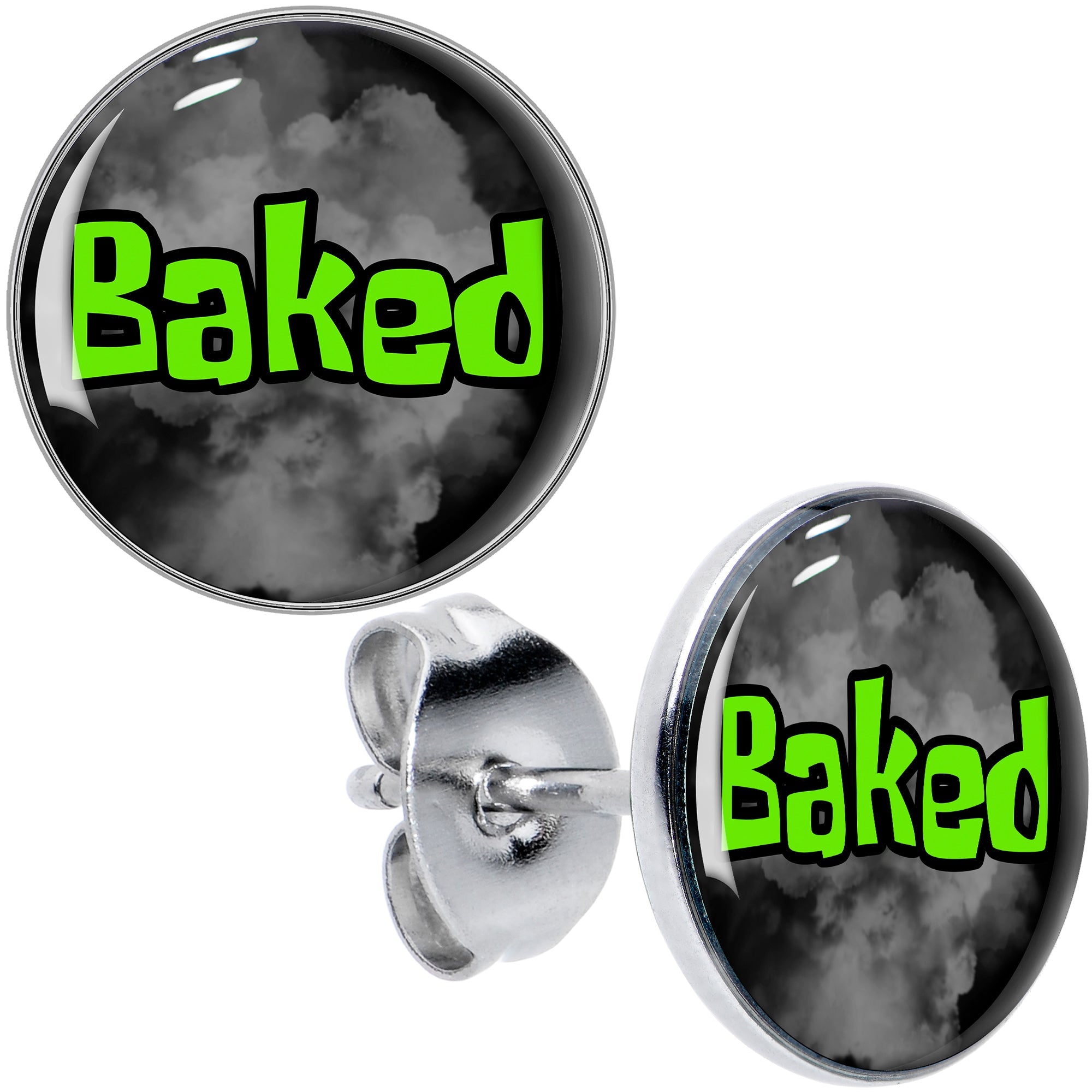 BodyCandy Logo Baked Stoner Stud Earrings by Onyx O — main product shot