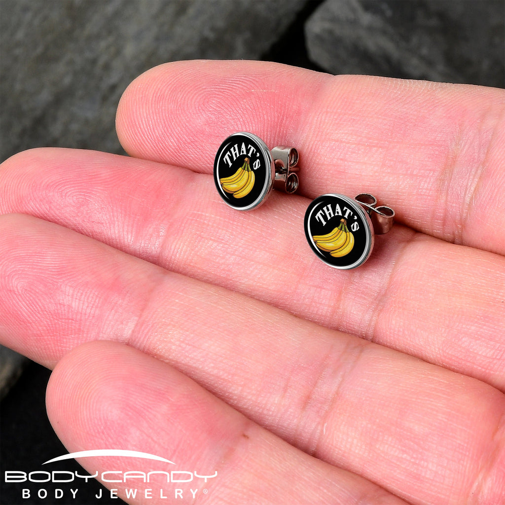 BodyCandy That is Bananas Stud Earrings by Onyx O — detail close-up