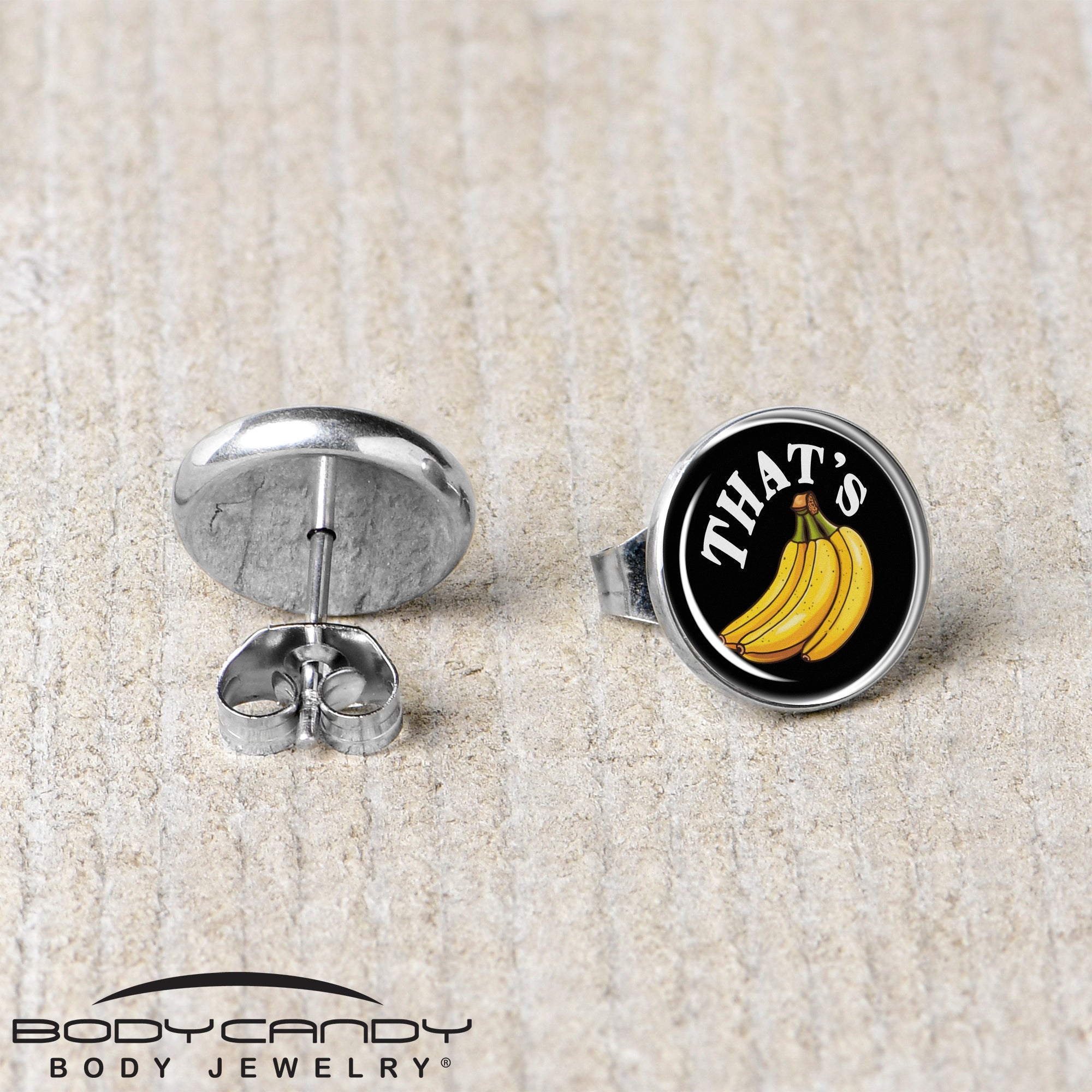 BodyCandy That is Bananas Stud Earrings by Onyx O — back view