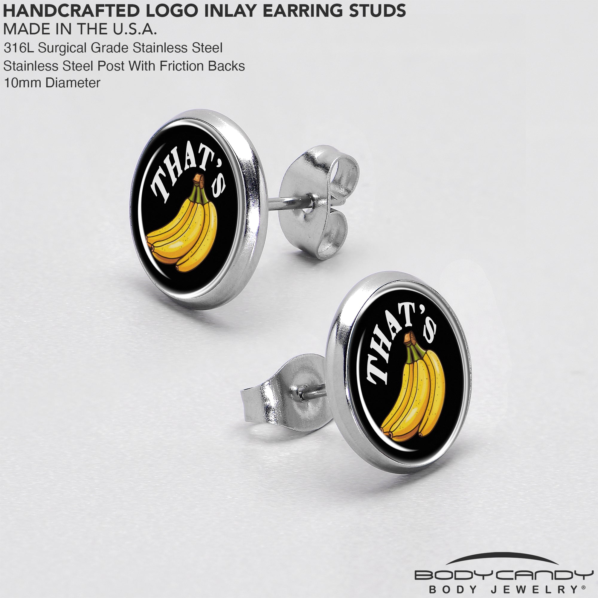BodyCandy That is Bananas Stud Earrings by Onyx O — in-use photo