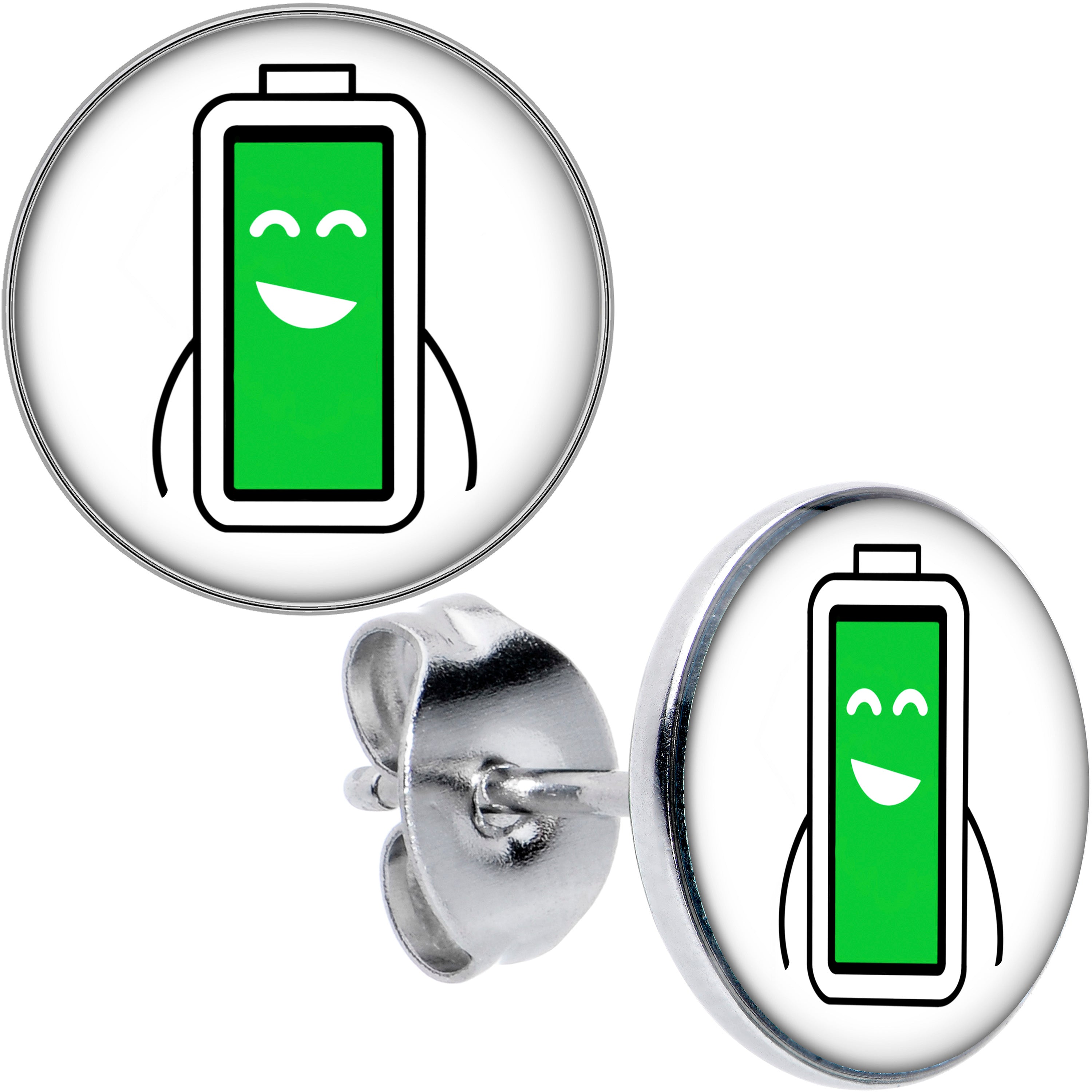 BodyCandy Battery Full Stud Earrings by Onyx O — main product shot
