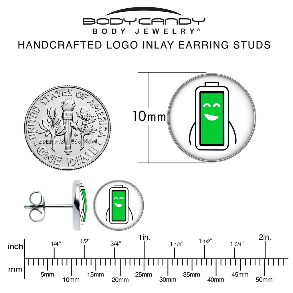 BodyCandy Battery Full Stud Earrings by Onyx O — alternative angle