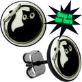 BodyCandy Fishbowl Kitty Cat Glow in the Dark Stud Earrings by Onyx O — main product shot