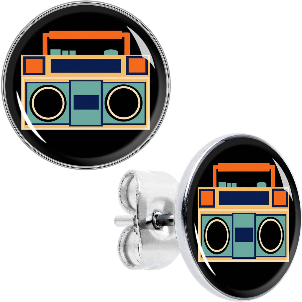 BodyCandy Retro Boombox Stud Earrings by Onyx O — main product shot