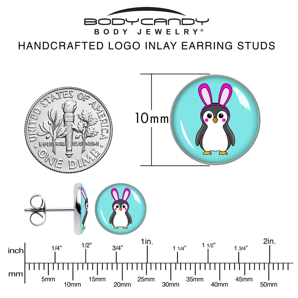 BodyCandy Bunny Penguin Stud Earrings by Onyx O — alternative angle