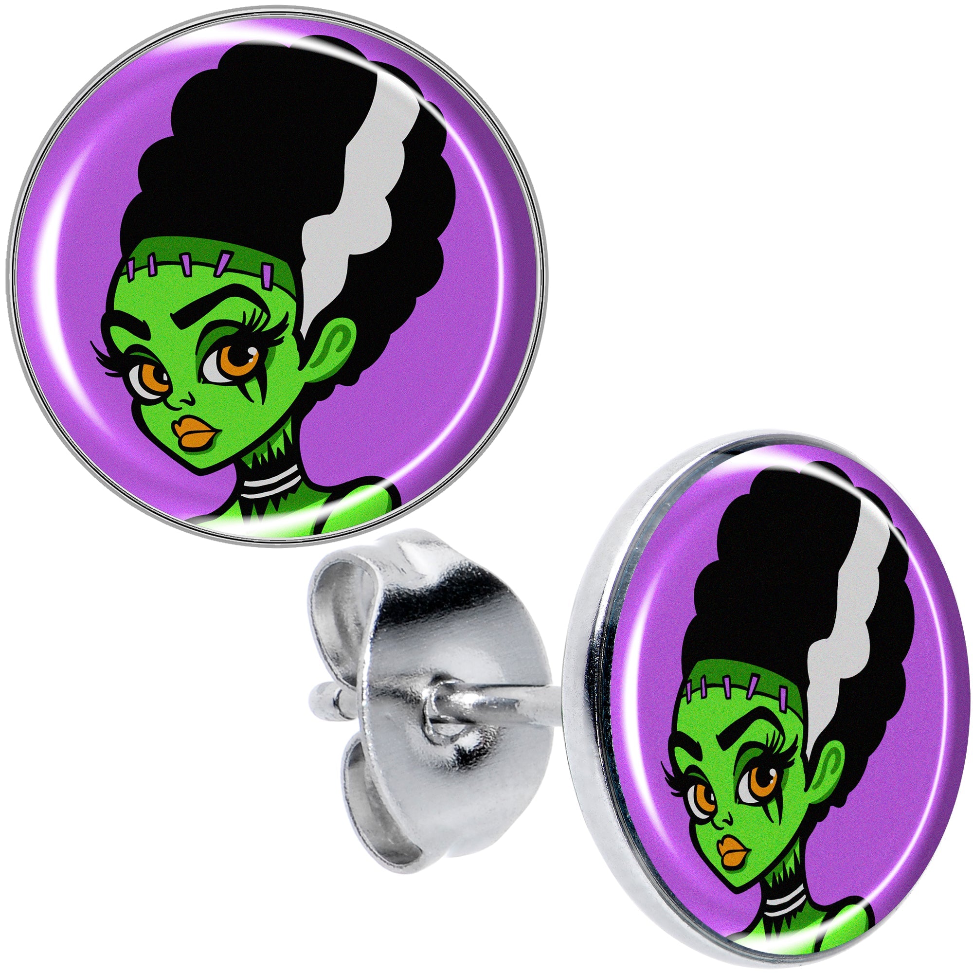 BodyCandy Bride of Frankenstein Stud Earrings by Onyx O — main product shot