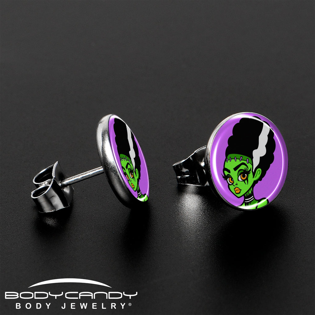 BodyCandy Bride of Frankenstein Stud Earrings by Onyx O — lifestyle context