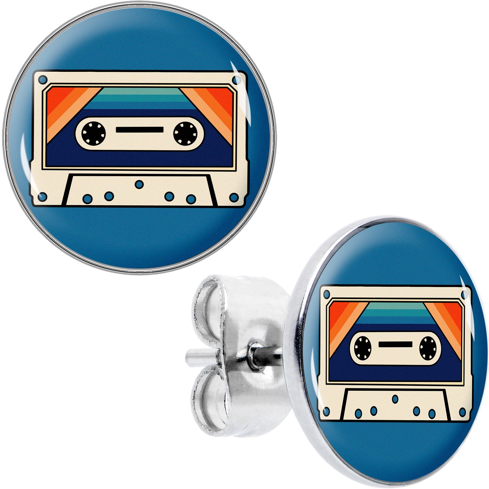 BodyCandy Retro Cassette Tape Stud Earrings by Onyx O — main product shot