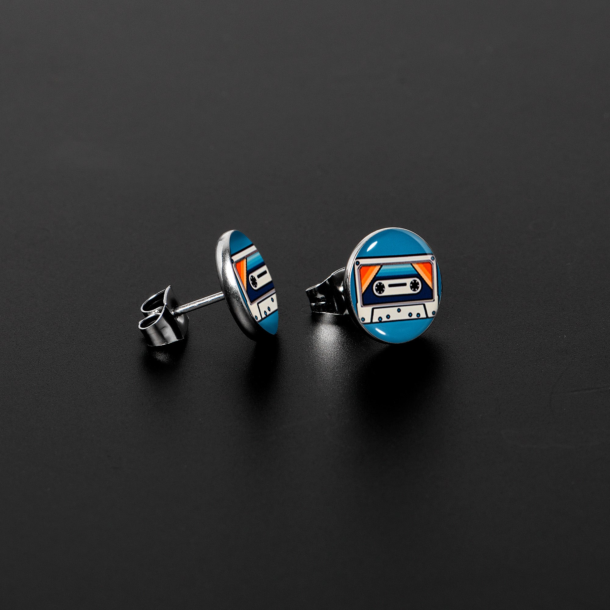 BodyCandy Retro Cassette Tape Stud Earrings by Onyx O — lifestyle context
