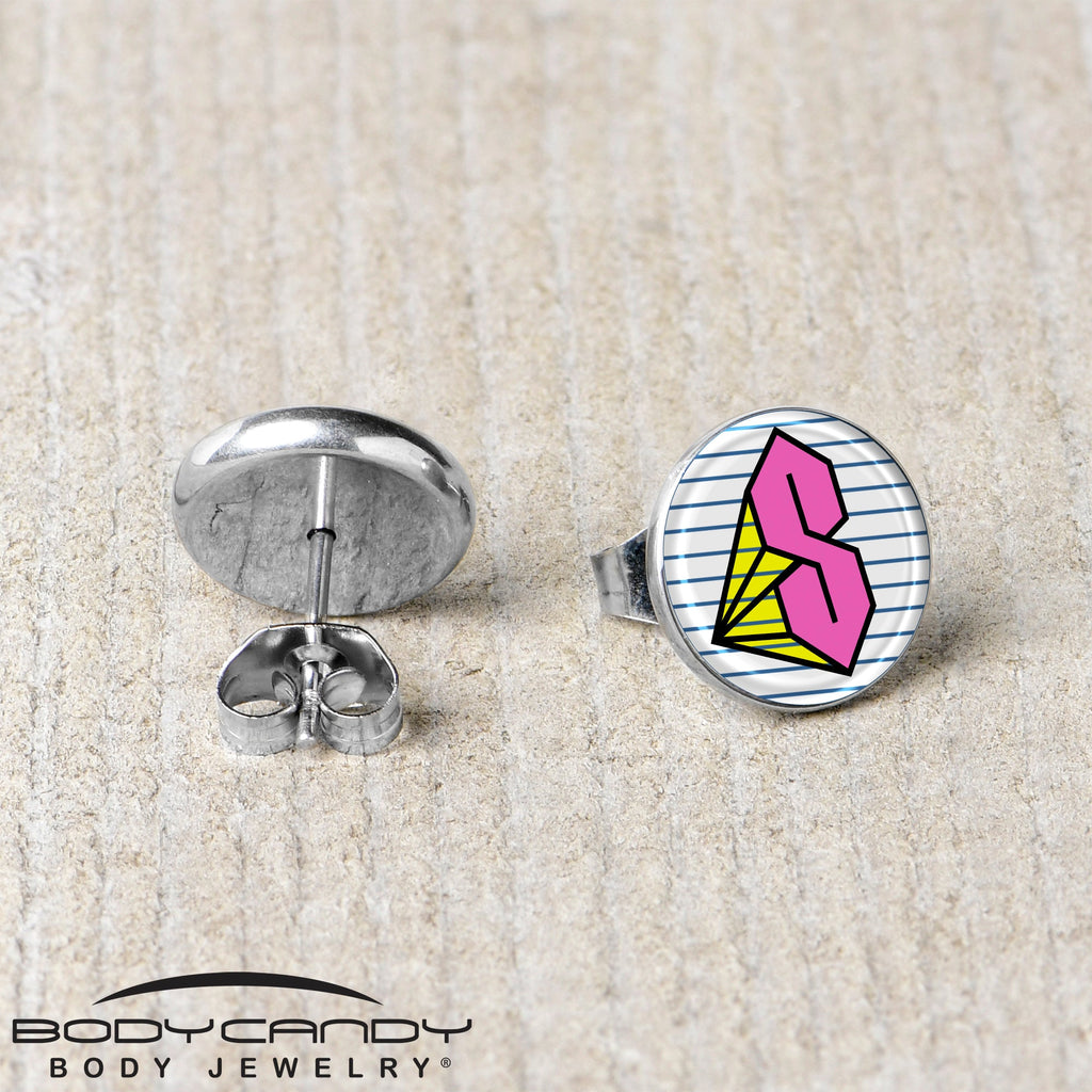 BodyCandy Hot Pink Cool S Stud Earrings by Onyx O — back view
