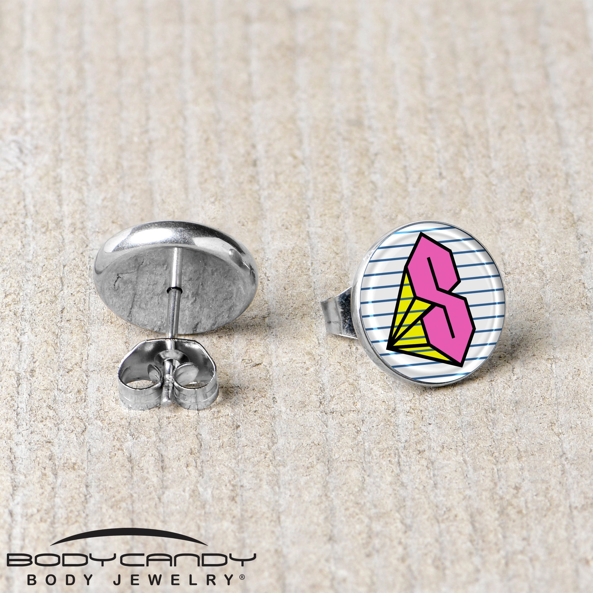 BodyCandy Hot Pink Cool S Stud Earrings by Onyx O — back view