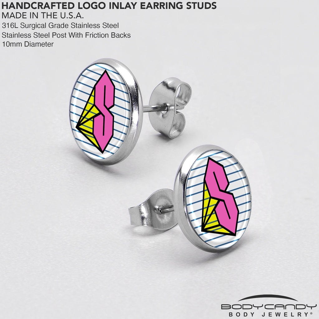 BodyCandy Hot Pink Cool S Stud Earrings by Onyx O — in-use photo