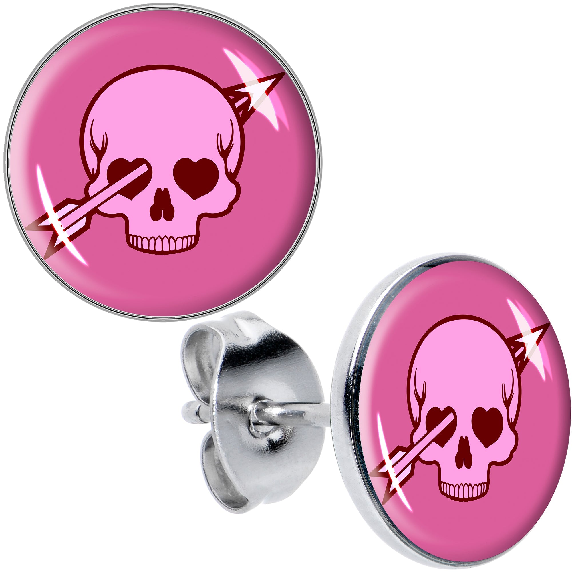 BodyCandy Valentine Cupid Skull Stud Earrings by Onyx O — main product shot