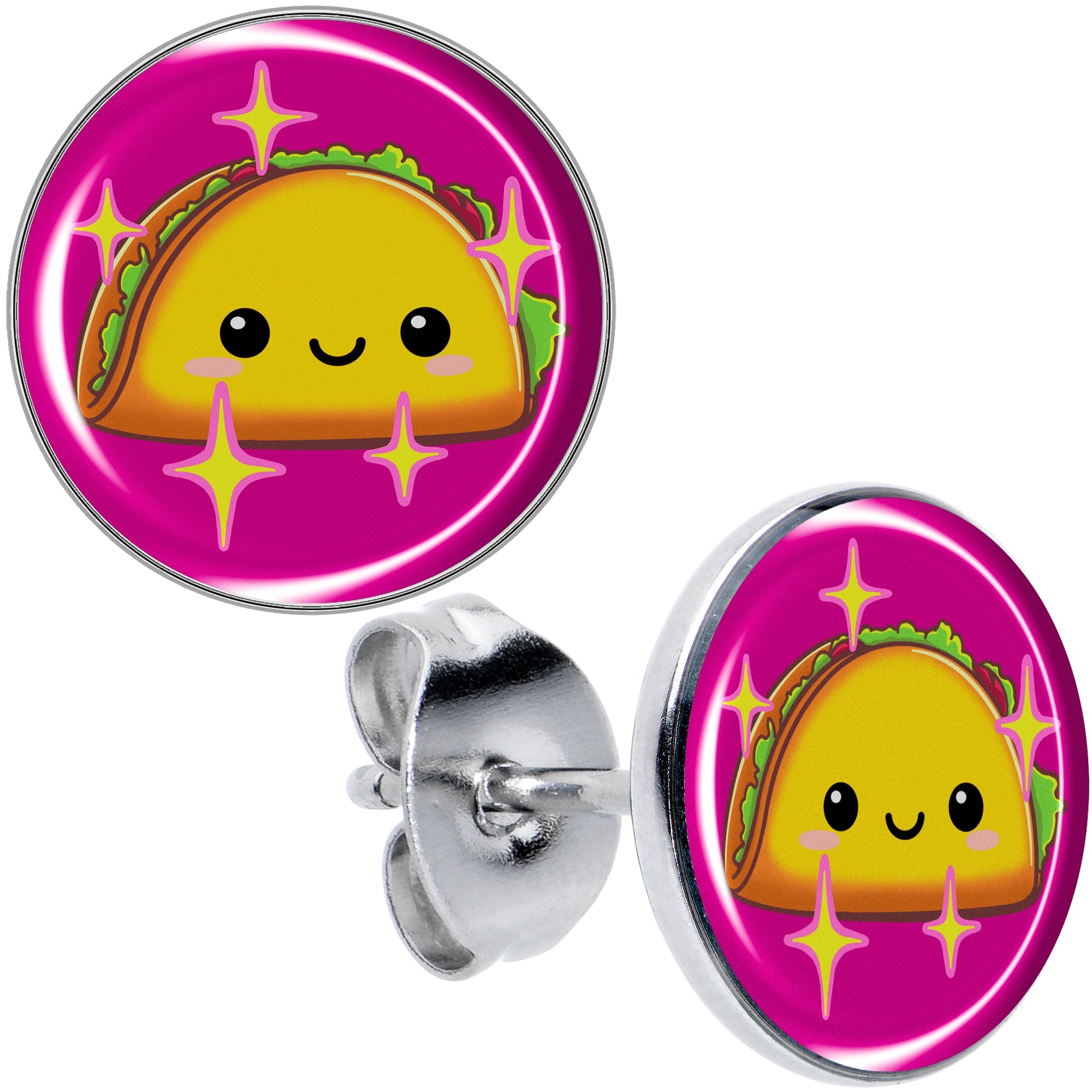 BodyCandy Mexican Fiesta Cute Taco Stud Earrings by Onyx O — main product shot