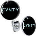BodyCandy Phrase Logo CVNTY Stud Earrings by Onyx O — main product shot