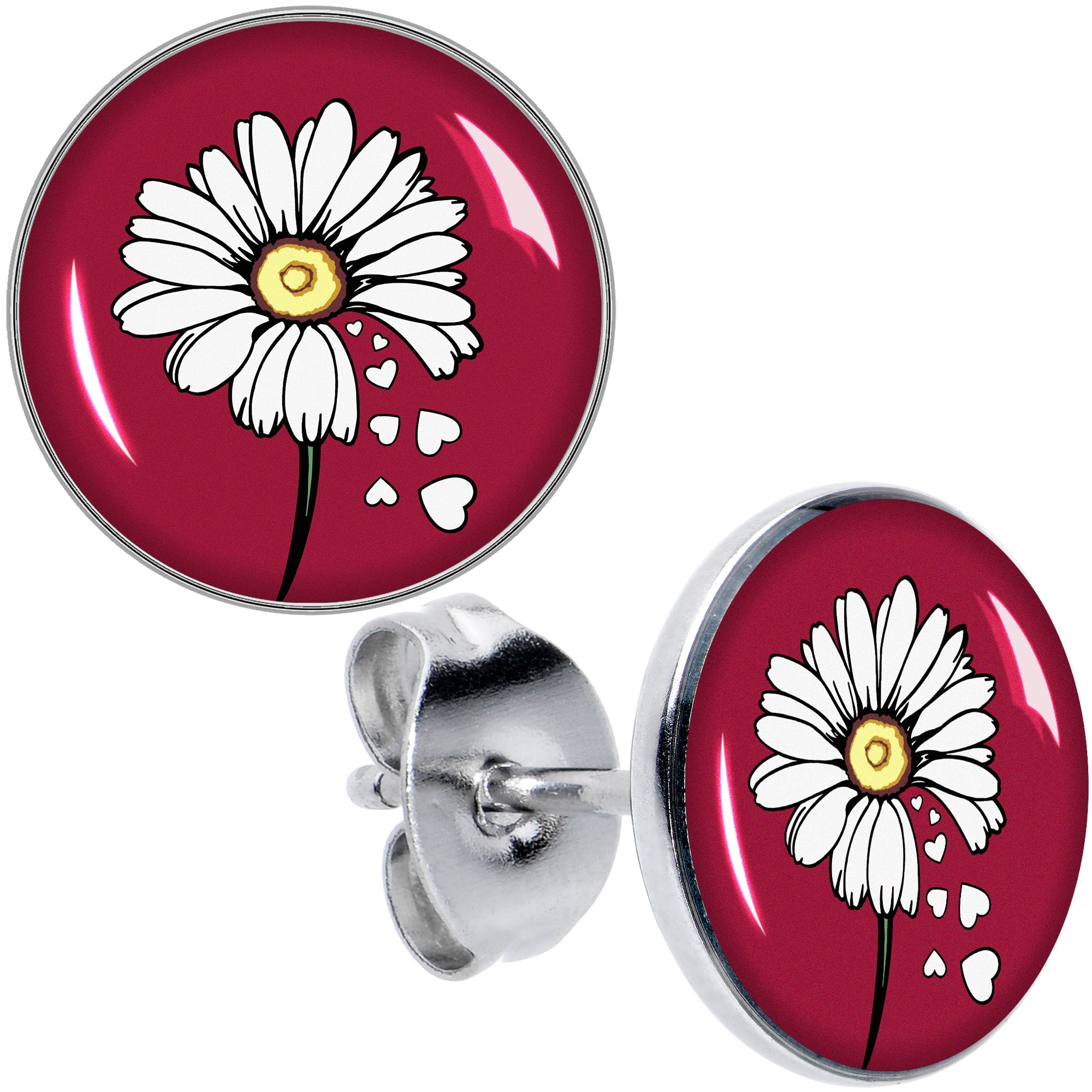 BodyCandy Love Me Not Flower Stud Earrings by Onyx O — main product shot