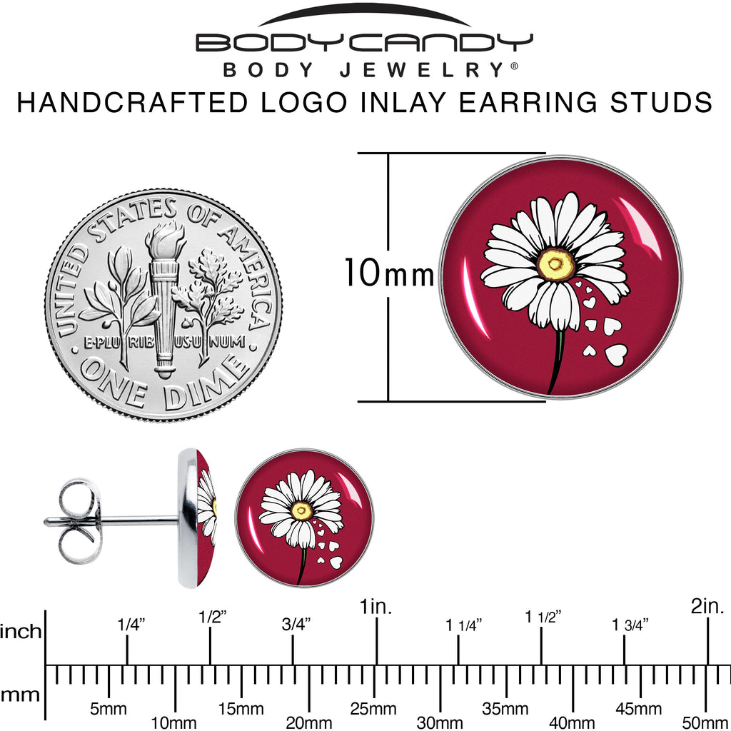 BodyCandy Love Me Not Flower Stud Earrings by Onyx O — alternative angle