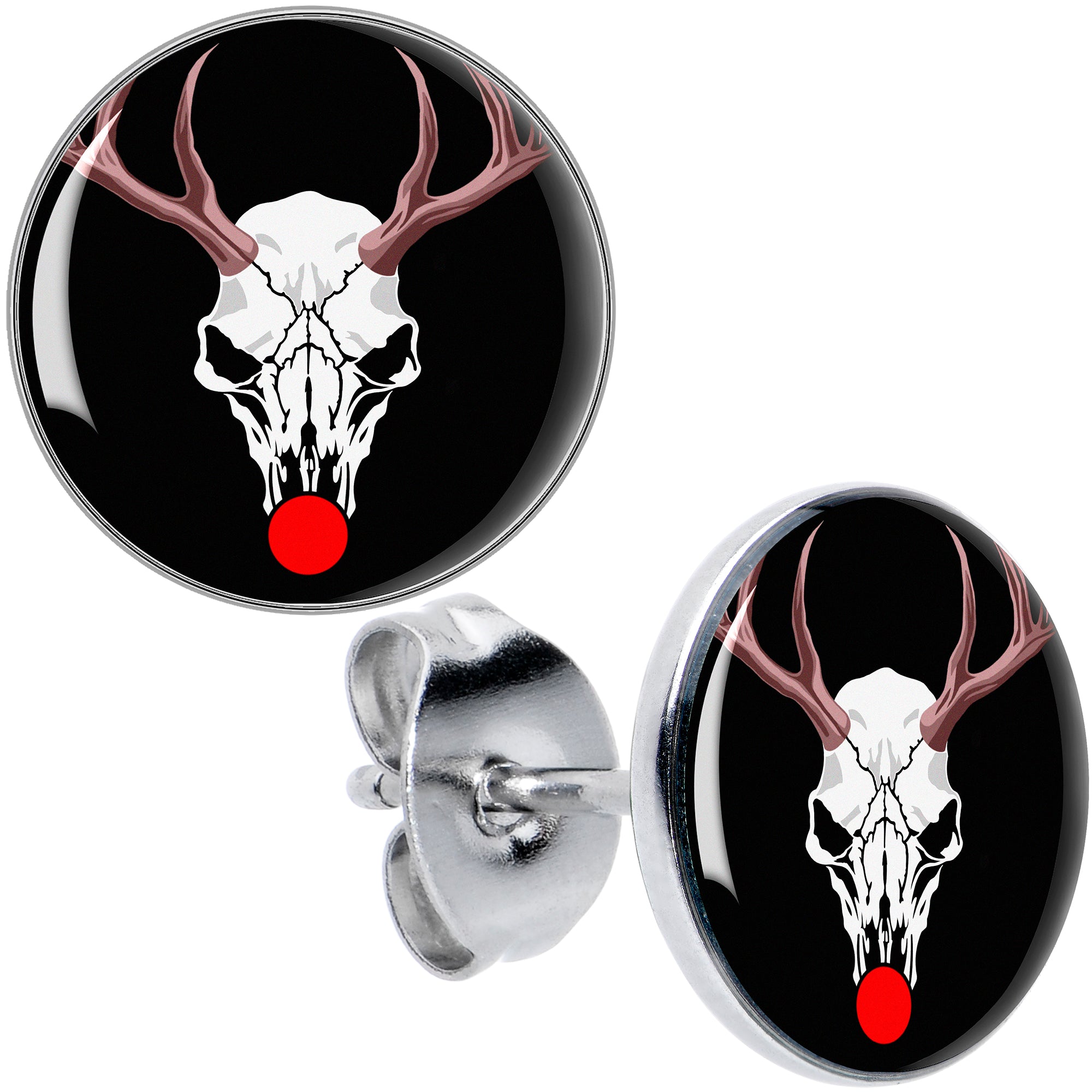 BodyCandy Holiday Dead Nosed Reindeer Stud Earrings by Onyx O — main product shot