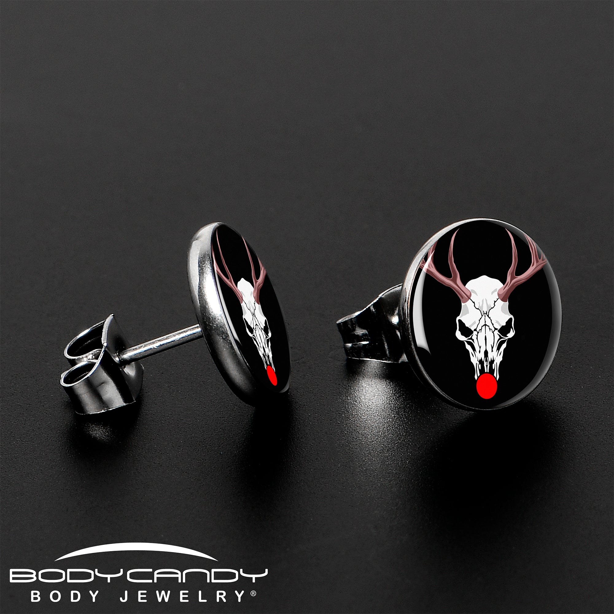 BodyCandy Holiday Dead Nosed Reindeer Stud Earrings by Onyx O — lifestyle context