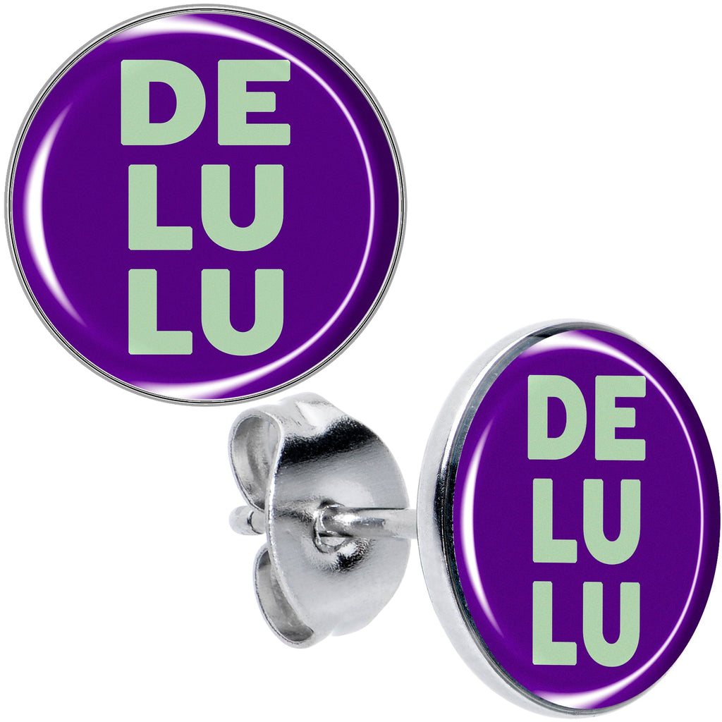 BodyCandy Word DELULU Stud Earrings by Onyx O — main product shot