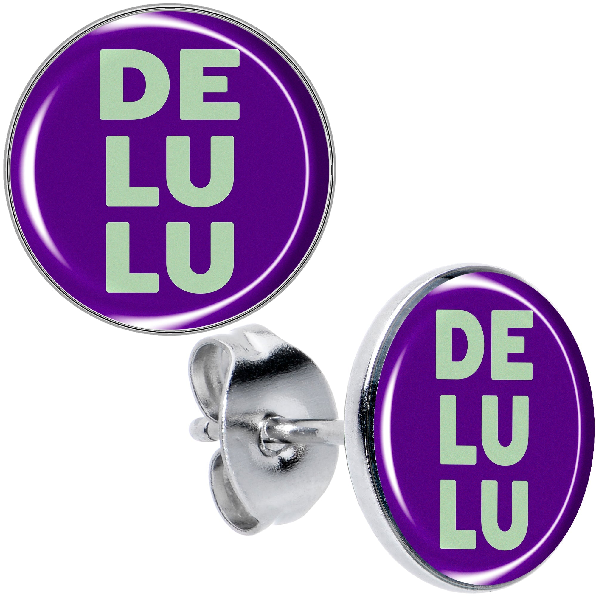 BodyCandy Word DELULU Stud Earrings by Onyx O — main product shot