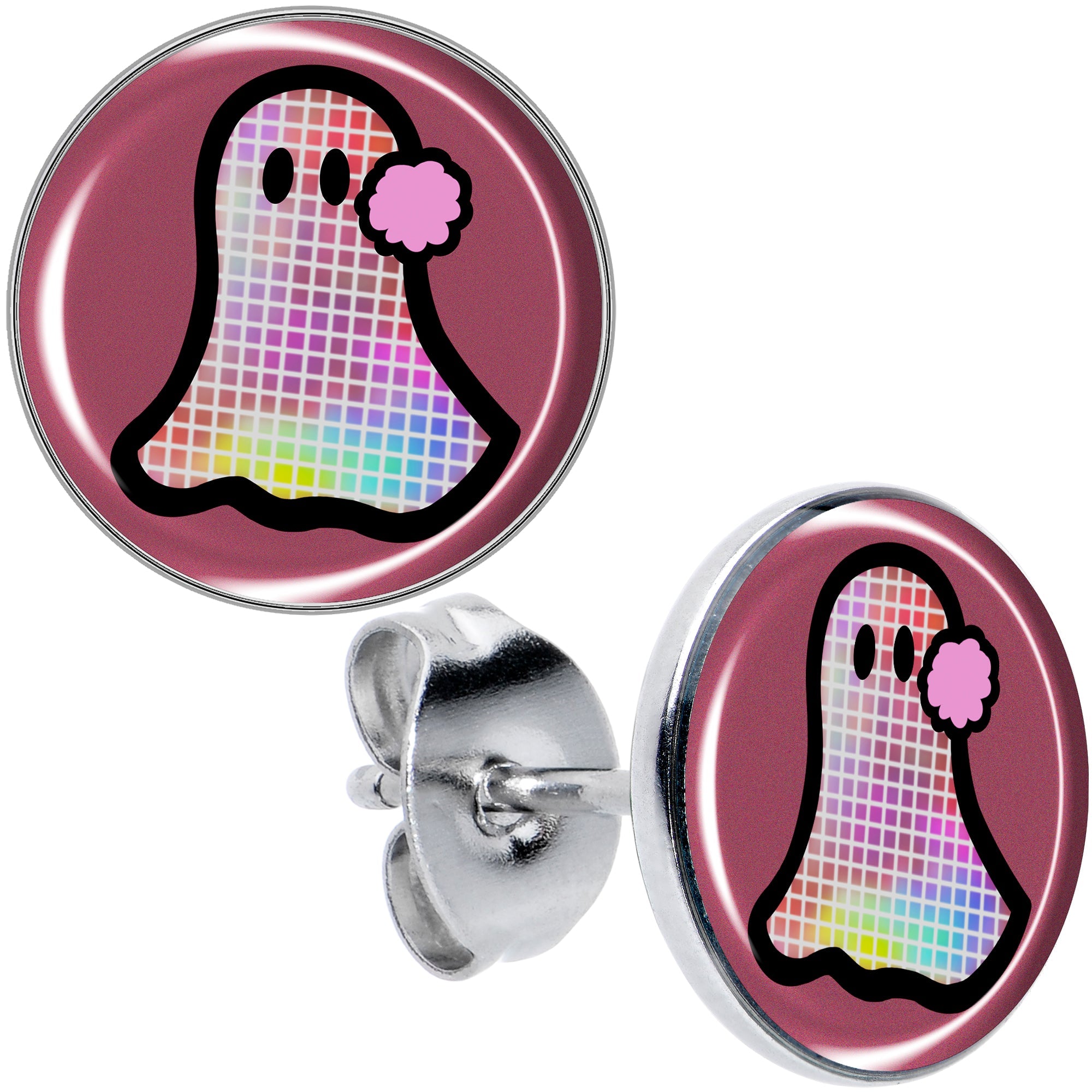 BodyCandy Disco Spirit Ghost Stud Earrings by Onyx O — main product shot