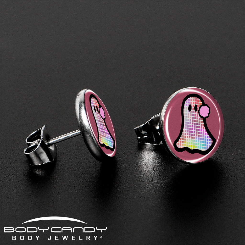 BodyCandy Disco Spirit Ghost Stud Earrings by Onyx O — lifestyle context